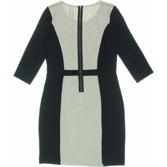 KENSIE Dress Black Grey Colorblock Sheath Wear to work Medium New110$ - Picture 2 of 2
